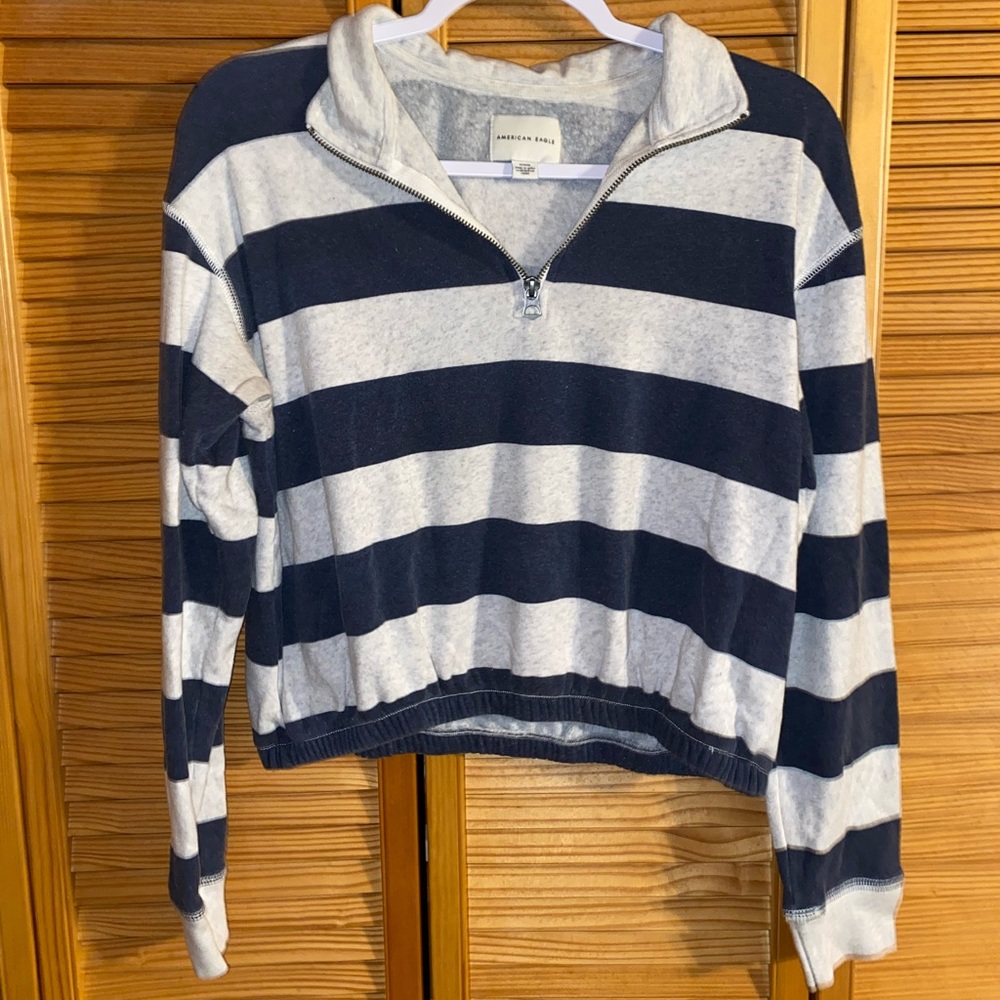 AE Cropped Quarter-zip Sweater